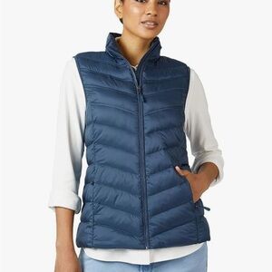 32 Degrees Moonlit Ocean Blue Puffer Vest Large NWOT